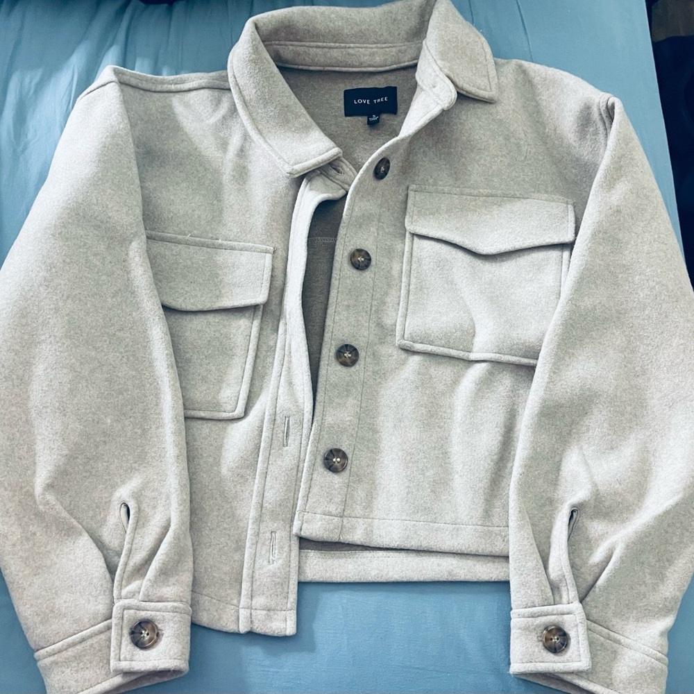 Love Tree Light Gray Casual Jacket